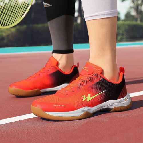 cungel-Tennis-Badmintion-Pickleball-Shoes Unisex No-Slip Pickleball & Tennis Shoes | Lightweight Breathable Court Shoes for Men and Women Orange