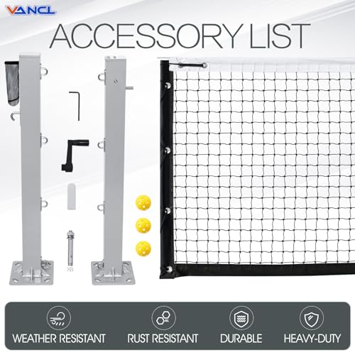 VANCL Surface Mount Pickleball Net System Heavy-Duty Rust-Proof Alumin ...