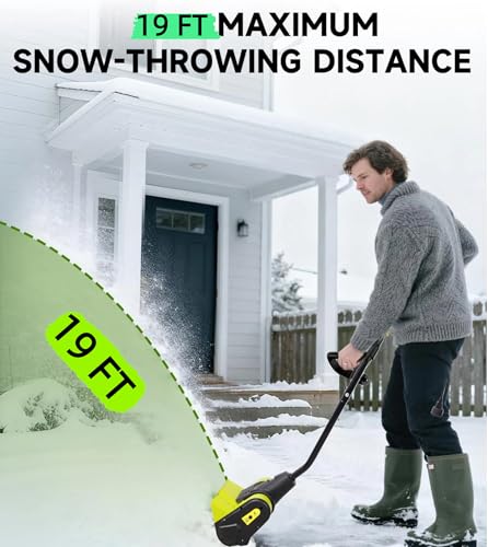 12 Inch Corded Snow Blower, 10 Amp Electric Snow Shovel,120V-60Hz Snow Thrower for Decks, Steps, Driveways & Walkways,ETL Certificate (12''Green)