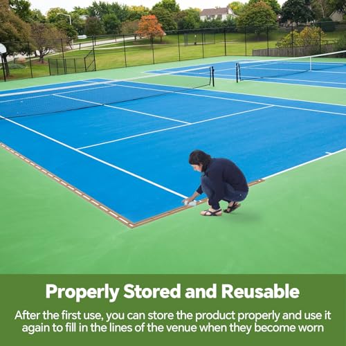lronCreek Pickleball Court Marking Kit Easy to Install Professional Size Adjustable Pickleball Court Line Cardboard Stencil for Asphalt Concrete Driveway Backyard