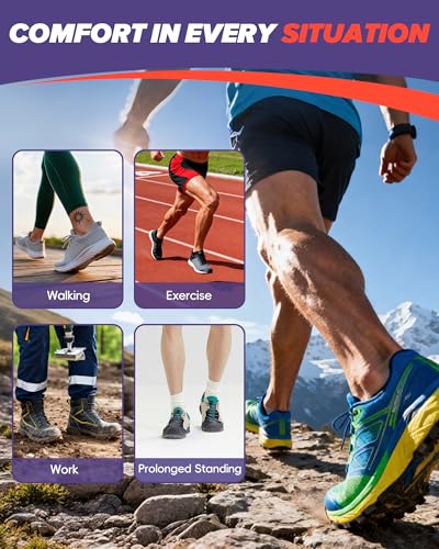 Professional Medium Arch Support Shoe Inserts, Over 230+ lbs Plantar Fasciitis Insoles for Women and Men, Flat Feet Orthotics Insert Athletic Shoe Insole