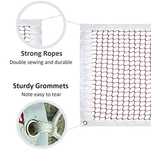 Glodwheat Badminton Net Sports Outdoor Indoor Fitness Badminton Pickleball Replacement Net for Backyard Beach Garden (20 FT x 2.5 FT)