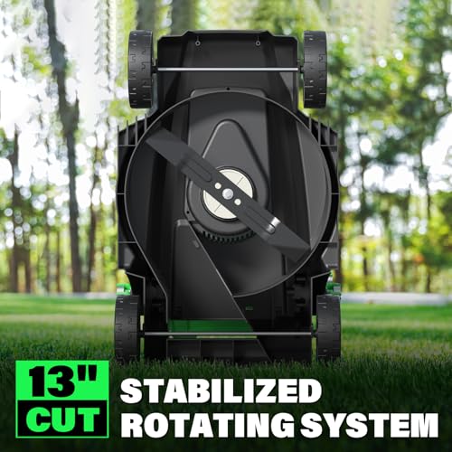 SOYUS Electric Lawn Mower Corded, 13 Inch 10-Amp Lawn Mowers with 8 Gallon Collection Bag, 3-Position Cutting Height Adjustment for Yard and Farm