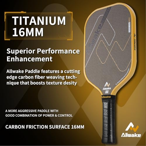 Pickleball Paddles, 3K Titanium Hybrid Carbon Fiber Pickleball Paddles Set, USAPA Approved Elite Control & Power Pickleball Paddle with 16mm Honeycomb Core, Ergo Sweatproof Grip & 360° Edge Protector