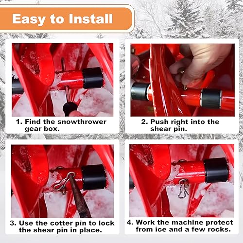 Qloby 10 Pack Upgraded Shear Pins and Cotter Pins for Snowblower, 738-04124A and 714-04040 Replacement Shear Pin Kits Compatible with MTD Craftsman Cub Cad Troy Bilt SnowBlowers