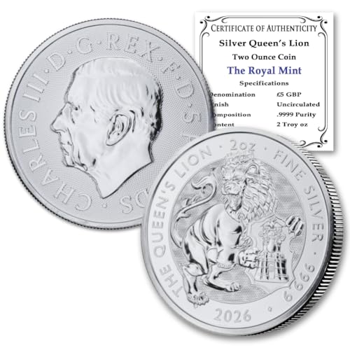 2026 2 oz British Silver Royal Tudor Beasts - Queen's Lion Coin Brilliant Uncirculated with a Certificate of Authenticity £5 Seller BU