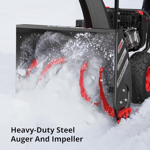 AMERISUN 26-Inch 2-Stage Gas Snow Blower with 212cc Engine, Self-Propelled Snow Thrower with 120V Electric & Recoil Start, Heavy-Duty 26" Clearing Width, 20" Intake Height, 180° Chute Rotation