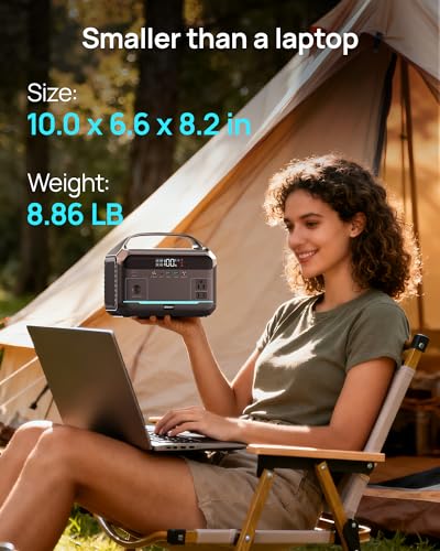 DaranEner Solar Generator with 80W Solar Panel, 288Wh Portable Power Station LiFePO4 Battery Backup, 600W AC/100W USB-C Outlet, 1.7H Fast Charging for Camping, RV Travel, Emergency