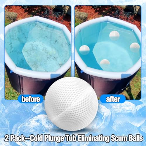 2 Pcs Cold Plunge Filter Scum Absorber, Ice Bath & Cold Plunge Accessories, Reusable Ice Bath Tub Filter Oil Scum Balls Floating to Keep Water Clear, Cold Plunge Water Filter, Ice Bath Water Cleaner
