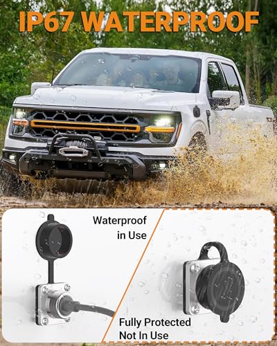 SOTOFY Starlink Mini DC Cable Panel Mount, Waterproof DC Power Female Socket Connector, Rv Wall Socket Passthrough Plug Kit for Car, Van, Camper, Boat, Battery Box