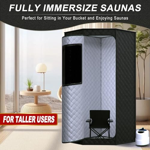 Foldable Steam Sauna with Ice Bath Tub Portable Sauna for Home and Cold Plunge Tub for Athletes Personal Home Spa Large Space Sauna Tent Portable Freestanding Bathtub and Cold Water Therapy