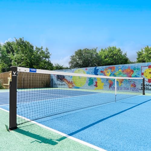 Vermont Pickleball Posts | Regulation Size, Weatherproof Steel Posts with Optional Ground Sockets - Posts Only (Flip Top Steel Ground, Black, Square)