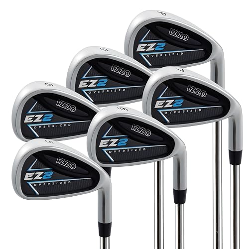 Izzo Golf EZ2 14 Piece Mens Right Hand Golf Club Set with Golf Bag - 14 piece Complete Golf Club Set for Right Handed Golfers, Comes with Golf Bag
