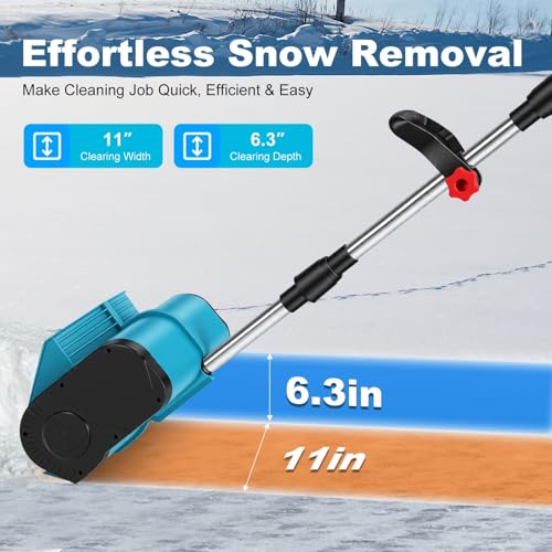 800W Electric Snow Shovel Cordless, Lightweight Foldable Snow Remover with Safety Lock, Ideal for Decks Walkway Stairs Winter Cleaning