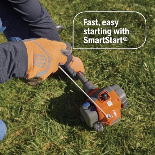 Husqvarna 122RJ Brushcutter, Multi-Purpose Gas Brush Cutter Tool with String Trimmer Head and Grass Blade, Includes Adjustable Harness for Additional Support, 970732503