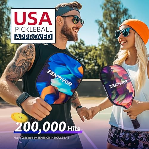 Lightweight Carbon Fiber Pickleball Paddles Set of 2 – USAPA Approved Pickleball Set for Beginners, Intermediates, Men & Women | Gritty Surface, Stylish | 16mm Core, Includes Balls, Bag, Overgrips
