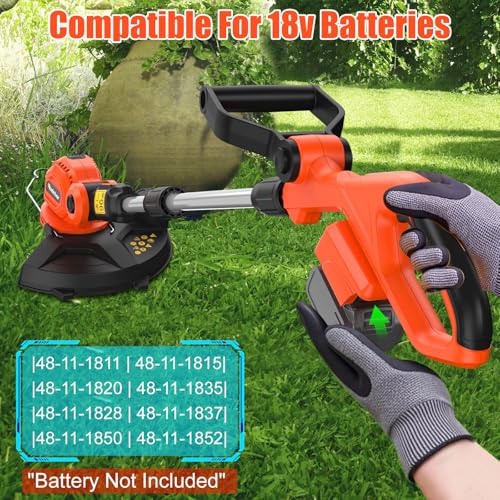 Rozlchar Cordless String Trimmer Compatible for Milwaukee 18v Battery (No Battery), 12'' Grass Trimmers and Lawn Edger with Powerful Motor, Electric Weed Eater with Auto-Line Feed for Yard Garden