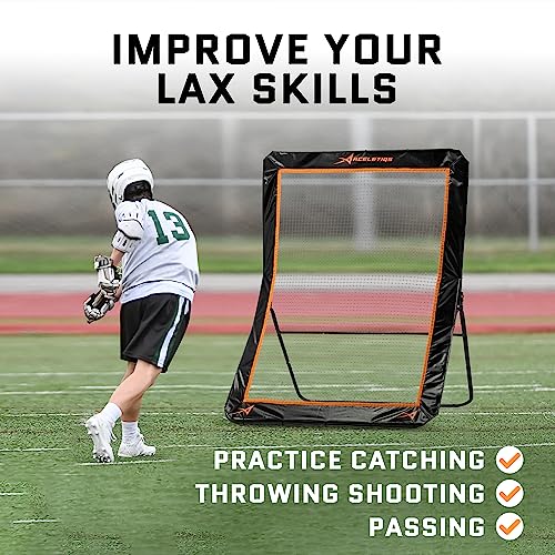 ACELETIQS Lacrosse Rebounder for Backyard 4x6 Feet Baseball Rebounder Volleyball Rebounder - Lacrosse Ball Pitchback, Throwback, Bounce Back Training Wall [Carry Bag Included]