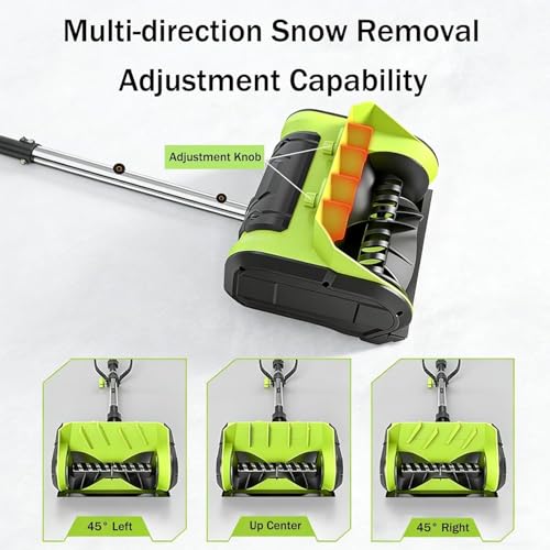 2026 Upgrade Electric Snow Blower Shovel, 20V Cordless Electric Snow Shovel - 16ft Throwing Distance, 12" Width, 45°Adjustable Directional Plate, Snow Thrower Kit for Driveway, Deck, Patio (2Battery)