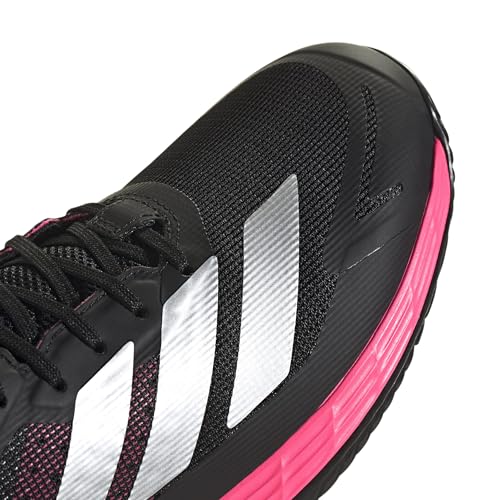 Adidas Men's Defiant Speed 2 Tennis, Black/Silver Metallic/Lucid Pink, 10