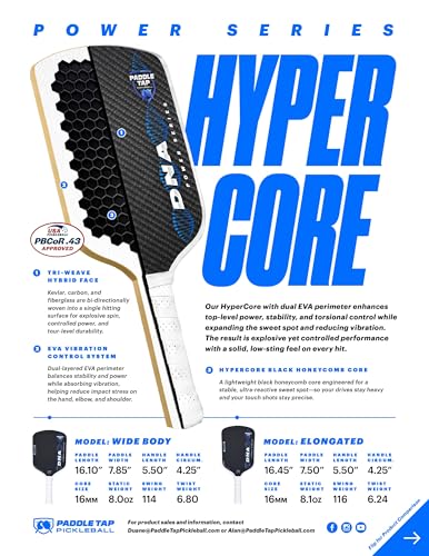 Paddle Tap Pickleball - DNA Power Series Hyper Core Pickleball Paddle – Wide Body 16mm