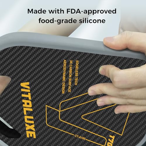 VITALUXE T700 Raw Carbon Fiber Pickleball Paddle, Edgeless 3K Textured Carbon Friction Surface, Thermoformed Raquette Pickleball with Aerodynamic Design used for tournament, Power & Control & Spin Max