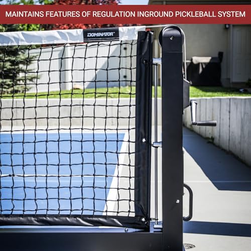 Dominator PRO MAX Black Portable Pickleball Net - Heavy Duty USAPA Compliant Portable Regulation Pickleball Net - Indoor/Outdoor Aluminum Rust Proof Frame w/Adjustable Net Tension & Locking Wheels