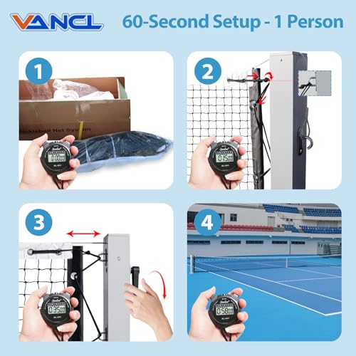 VANCL Professional Pickleball Replacement Net – 22' x 3' Heavy Duty Tournament-Grade Net for Indoor & Outdoor Courts – Fits Standard Posts, Official Regulation Size (Net Only, Black)