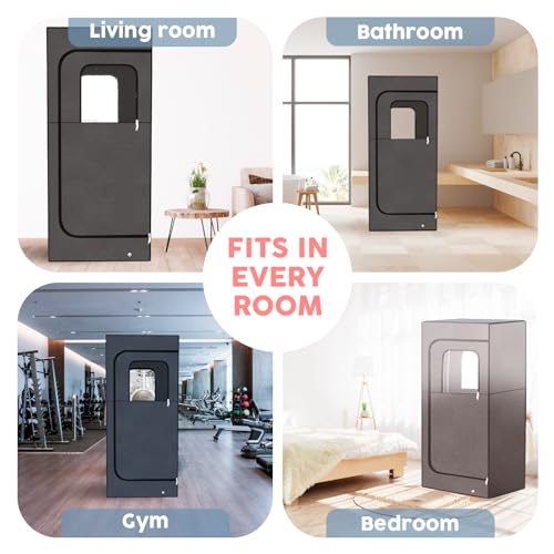 Adamson Full Size Portable Steam Sauna - Indoor Sauna Tent for Home Spa Relaxation - Boost Health and Recovery - 2.6L 1000W Steamer - Chair - Remote - Foot Massager - New - Nylon Black