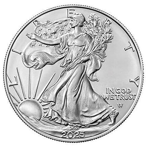 2025 American Silver Eagle .999 Fine Silver with Black Background Snap Tight Square Holder Dollar Uncirculated US Mint
