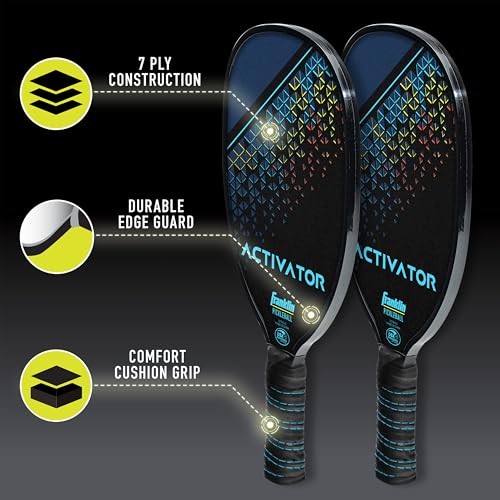 Franklin Sports Activator Pickleball Paddle and Ball Set - (2) Wooden Rackets + (2) X-40 Balls - 2 Player Paddle Set - USA Pickleball (USAPA) Approved