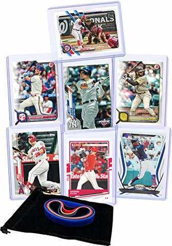 Baseball Cards: Aaron Judge, Shohei Ohtani, Mike Trout, Ronald Acuna Jr., Bryce Harper, Juan Soto, Fernando Tatis Jr. Assorted Card Gift Pack