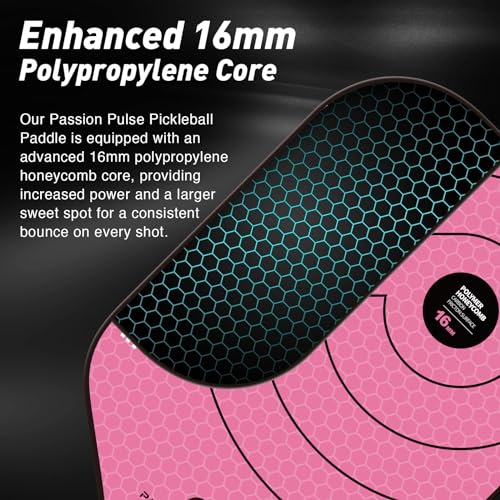 2025 Pickleball Paddles,Raw Carbon Fiber Surface（CFS）, 16mm T700 High Grit & Spin, V6 Pro Pickle Ball Paddles Designed for Ultimate Spin & Consistency- Cute Pickleball Paddle for Women (Pink)