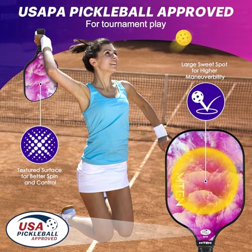 Pickleball Paddles Set of 4, USAPA Approved Pickleball Paddles, Premium Rackets, Pickle Ball Set of 4, Balls 4, Replacement Soft Grip 4, 1 Bag