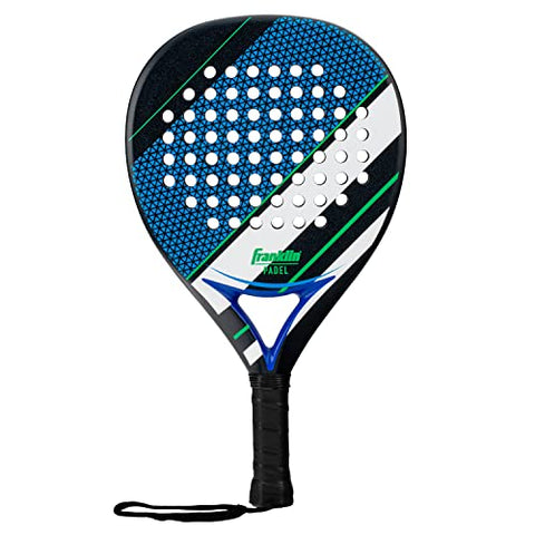 Franklin Sports Padel Racket - Aurora - Carbon Fiber Diamond Shape Padel Paddle with Foam Core + MAX Grit Surface - Pop Tennis Racket - 365g - Premium for Intermediate + Advanced Players - Blue