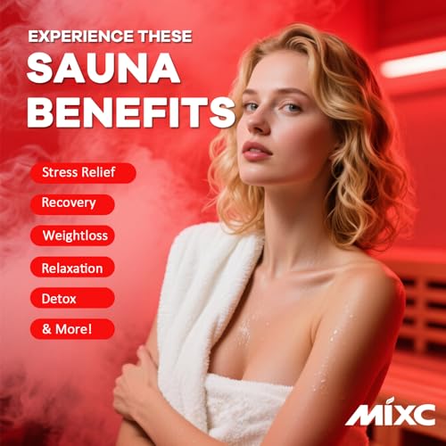 MIXC Upgraded Low EMF Infrared Sauna Box – Ideal for Relaxation & Detoxification | Includes Folding Chair | Multi-Layer Full-Body Sauna Tent for Home, Spa, Indoor, Outdoor & Gym Use (Infrared Version)