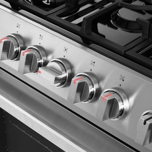 COSMO COS-305AGC 30 in. 5.0 cu. ft. Freestanding Single Oven Gas Range with 5 Burner Cooktop and Heavy Duty Cast Iron Grates in Stainless Steel
