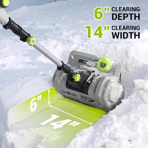 14-Inch Corded Electric Snow Blower, 1500w High-Power Snow Blower, 3500rpm Speed, 20-Foot Snow Throwing Distance with Adjustable Chute and 12A Brushed Motor, Suitable for Yards, Driveways, Sidewalk
