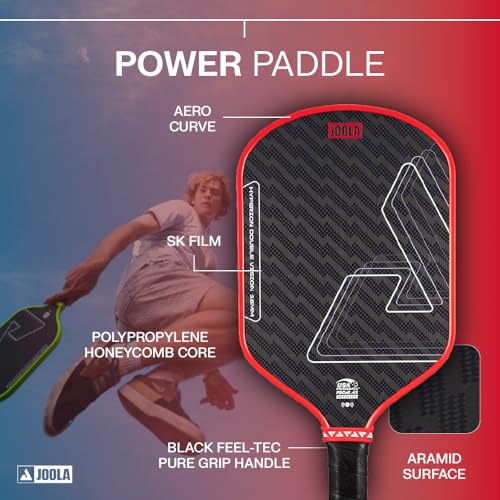 Hyperion Double Vision 16mm Pickleball Paddle - Signature Paddle Shape - Aramid Surface for Softer Responsive Touch - SK Film for Reduce Vibration - USAP Approved - NFC Chip Enabled