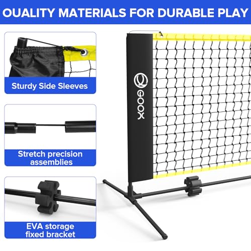 GOOX 6FT Small Mini Pickleball Net Set (with Paddles) - Quick Setup Indoor/Outdoor Portable Practice Net - Lightweight Dink Training Aid for Backyard, Driveway