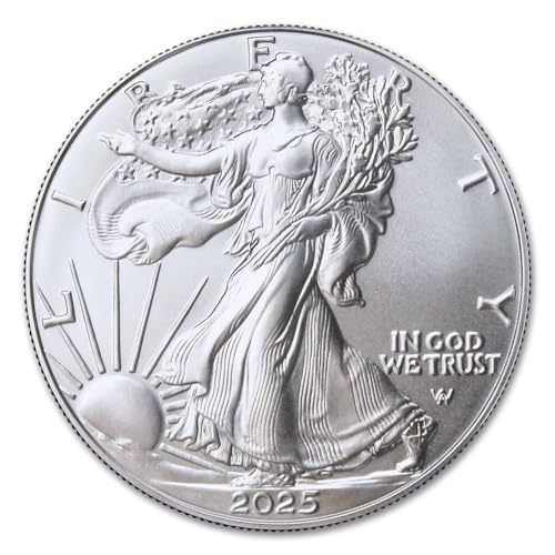 2025 - Lot of (5) 1 oz American Silver Eagle Coins Brilliant Uncirculated with Certificates of Authenticity $1 Seller BU