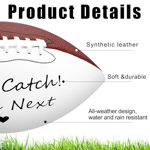 Liliful Wedding Football Autograph Football with 1 Stand 1 Signature Pen 1 Pump for Wedding Reception Game Favor(Mid Size 9 Inch)