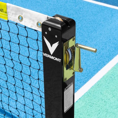 Vermont Self-Weighted Pickleball Posts & Net | Heavy-Duty Aluminum Pickleball Posts with Galvanized Steel Weights - Freestanding & Portable Set