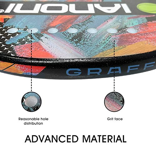 Beach Tennis Paddle Beach Tennis Racket Carbon Fiber with EVA Memory Foam Core Tennis Paddles (Black)