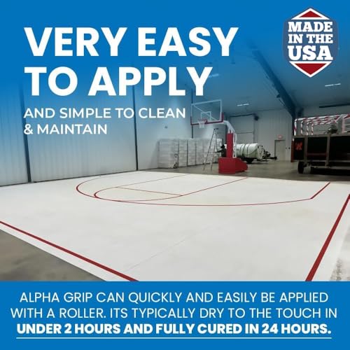 Alpha Grip Pickleball Court Paint for Concrete, Asphalt and Stone – Non-Skid Coating for Superior Traction (Pickleball Blue, 1 Gallon)