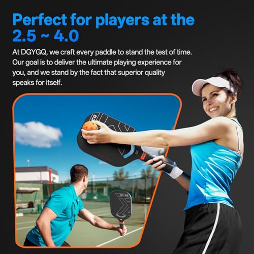 DGYGQ Pickleball Paddles, Carbon Fiber Pickleball Paddle with Polypropylene Honeycomb Core, Increased Power for Ultimate Spin & Consistency