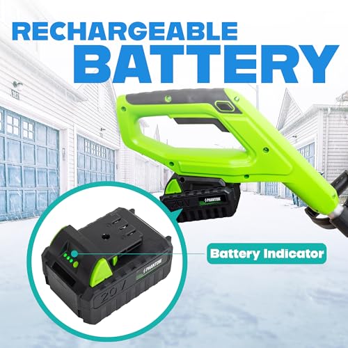 Cordless Snow Shovel, 20V Battery Powered Snow Blower, Lightweight Electric Snow Thrower with Adjustable Handle, Directional Plate, Perfect for Patios, Decks, Walkways, and Driveways (10 INCH)