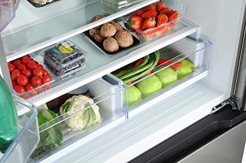 Hamilton Beach HBF1662 French Door Full Size Counter Depth Refrigerator with Freezer Drawer, 16.6 cu ft, Stainless