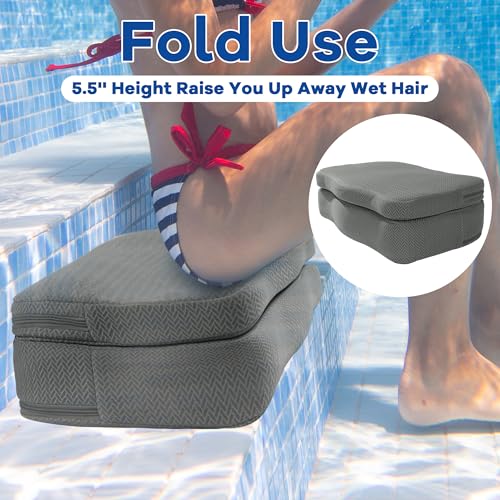 MABOZOO Hot Tub Booster Seat for Adults, Weighted Booster Seat 3D Air Mesh Hot Tub Cushion Quick Dry Hot Tub Accessories Indoor Outdoor (Gray)