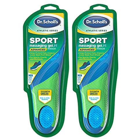 Dr. Scholl’s Sport Insoles (Pack of 2) // Superior Shock Absorption and Arch Support to Reduce Muscle Fatigue and Stress on Lower Body Joints (for Men's 8-14)